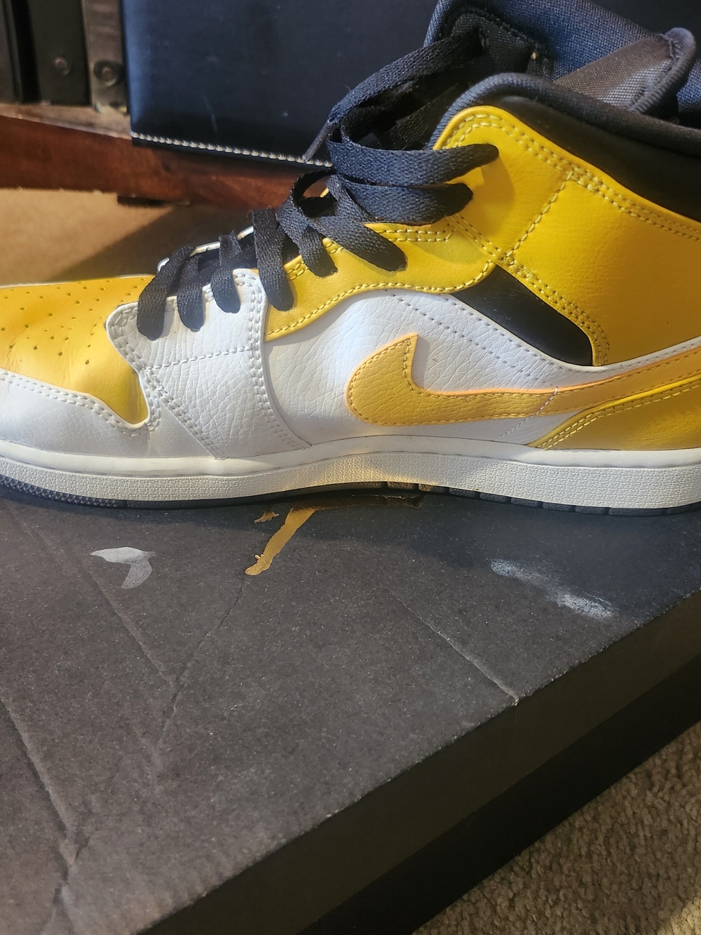 Jordan High-Top Sneakers in Yellow, White & Black